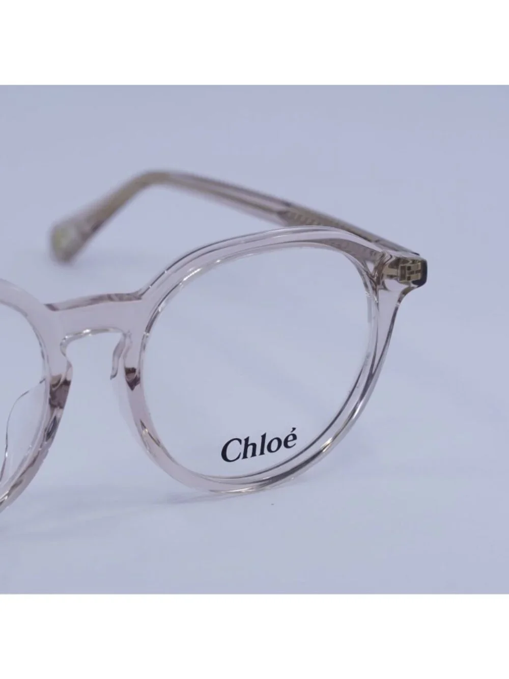 Chloe CH0012OA 001 Eyeglasses Transparent Pink 50mm Round Frame